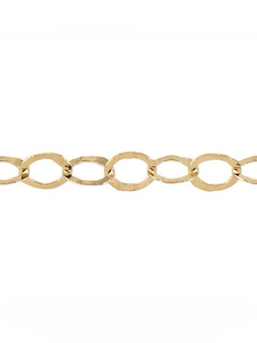 3.8mm Gold Hammered Circle Chain Custom Bracelet