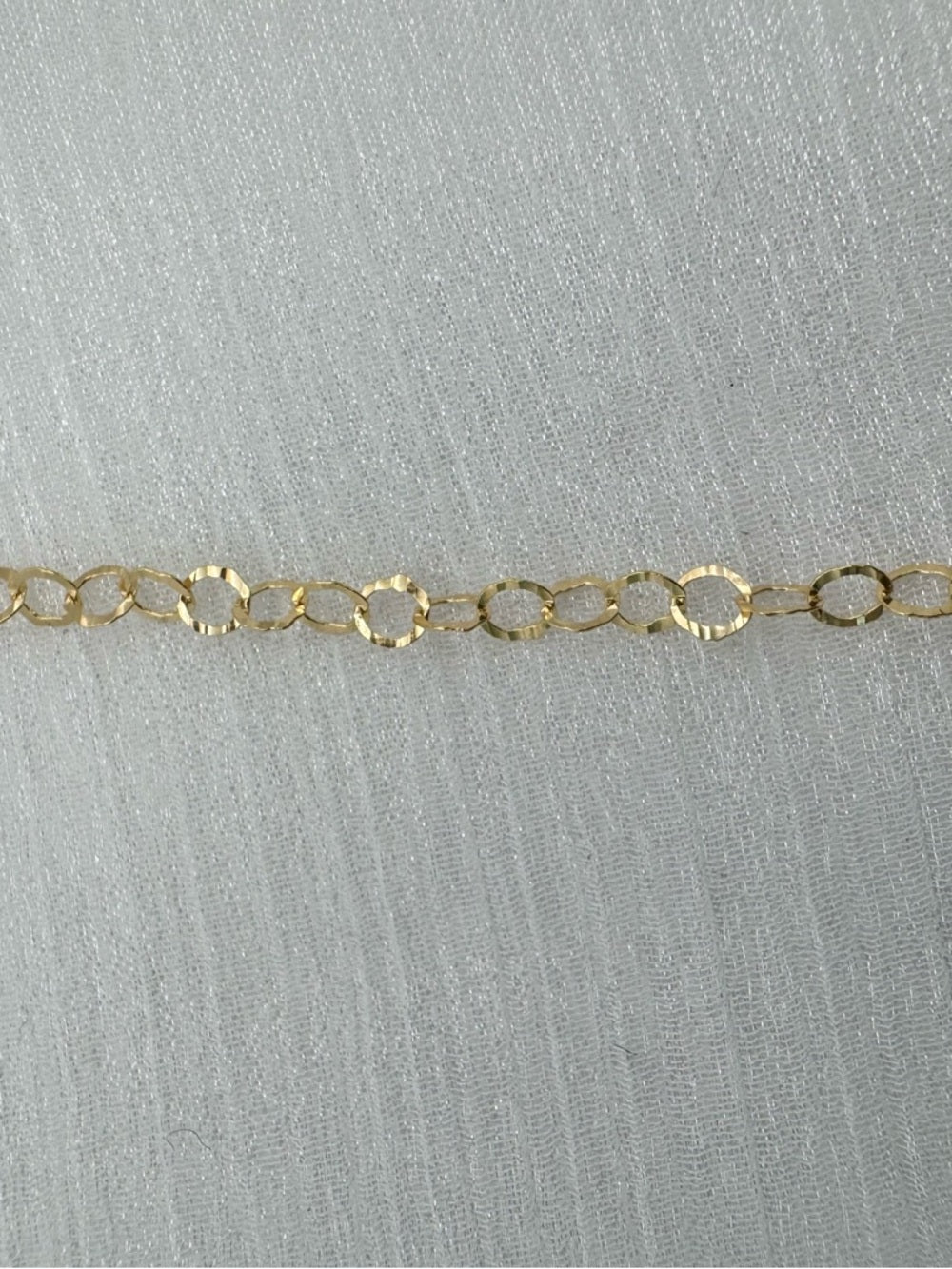 3.8mm Gold Hammered Circle Chain Custom Bracelet