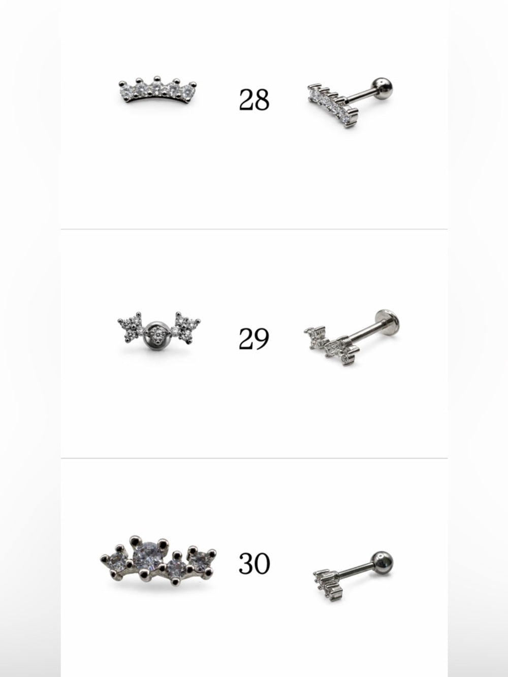 Silver Screwbacks 25-48