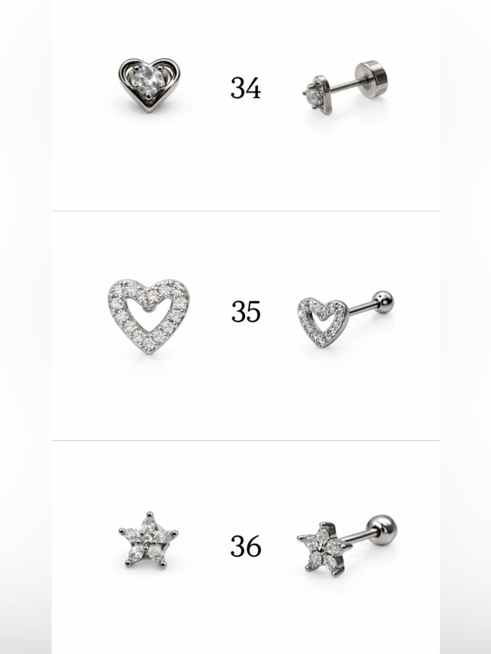 Silver Screwbacks 25-48
