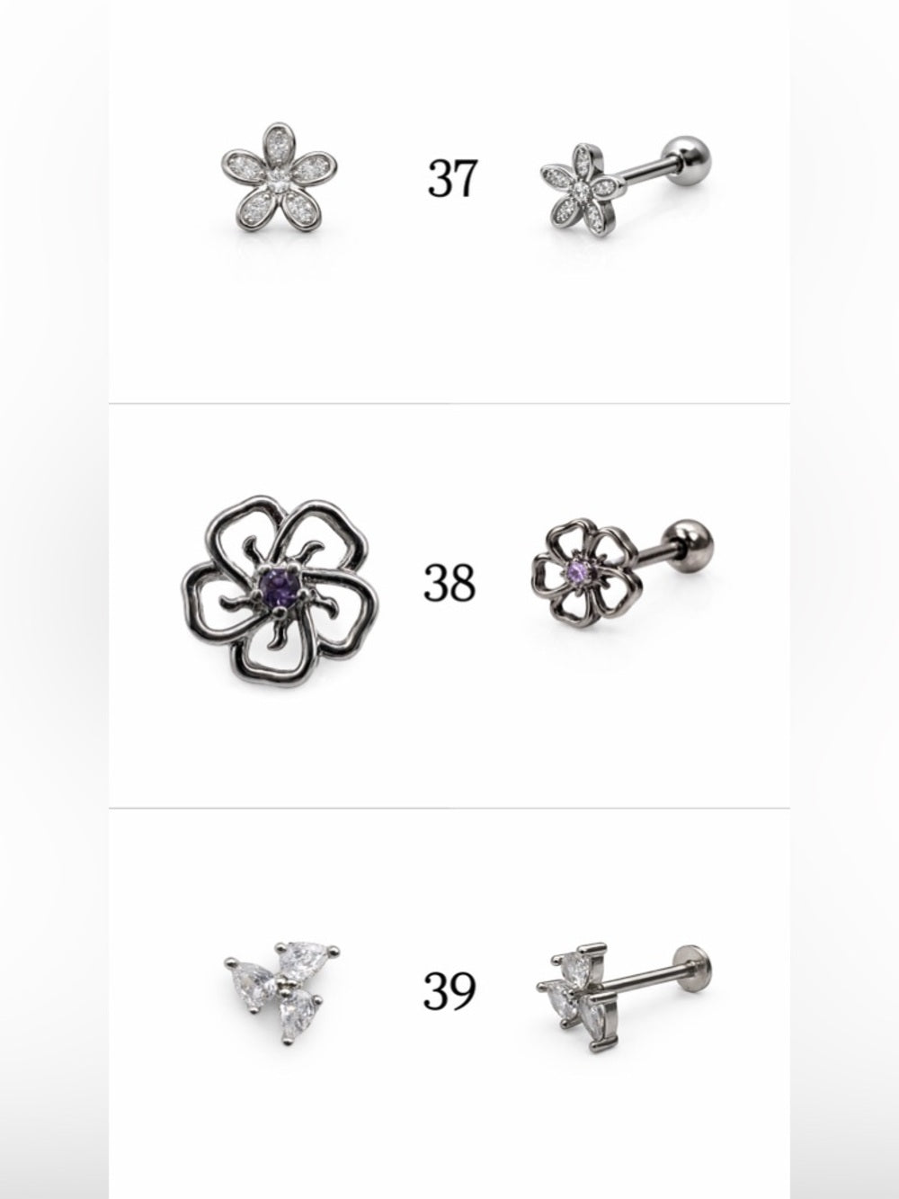 Silver Screwbacks 25-48