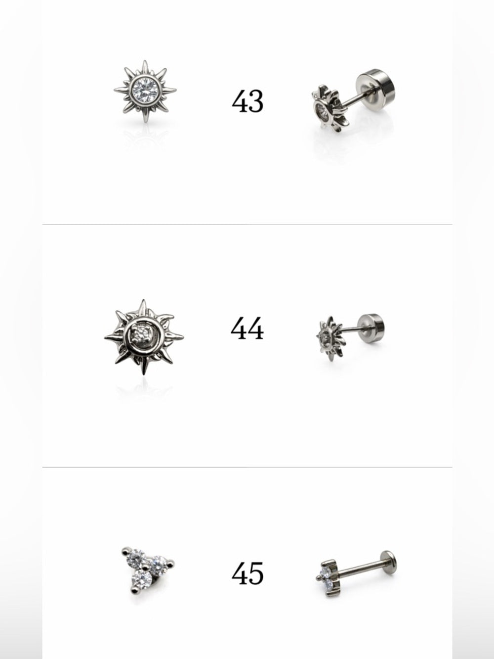 Silver Screwbacks 25-48