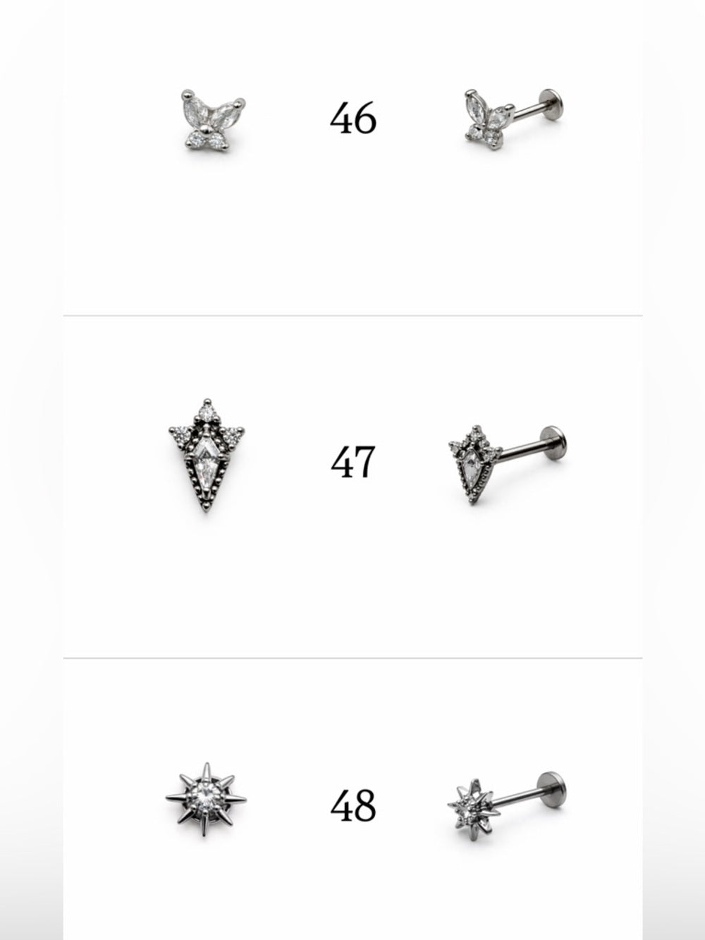 Silver Screwbacks 25-48