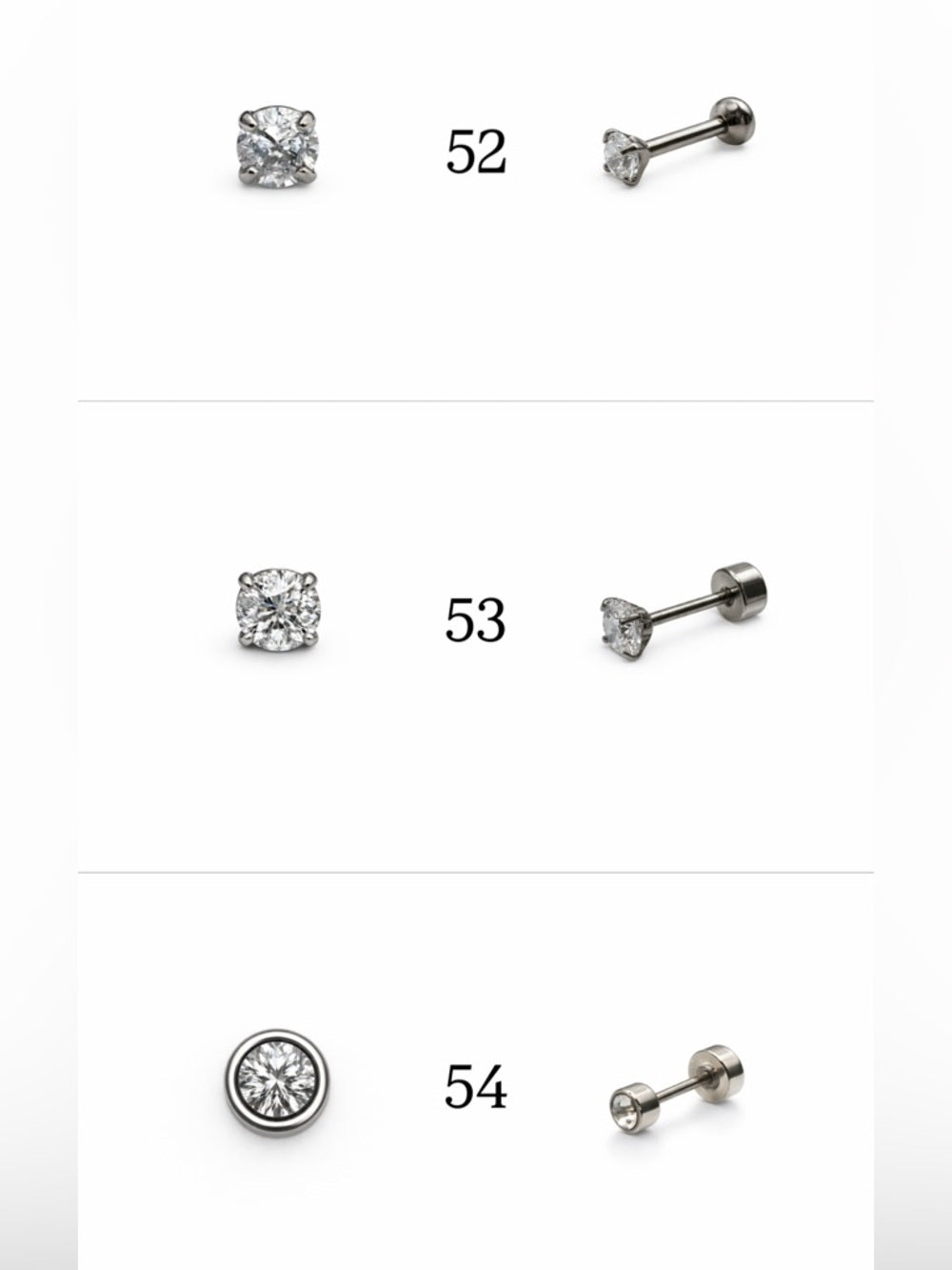 Silver Screwbacks 49-72