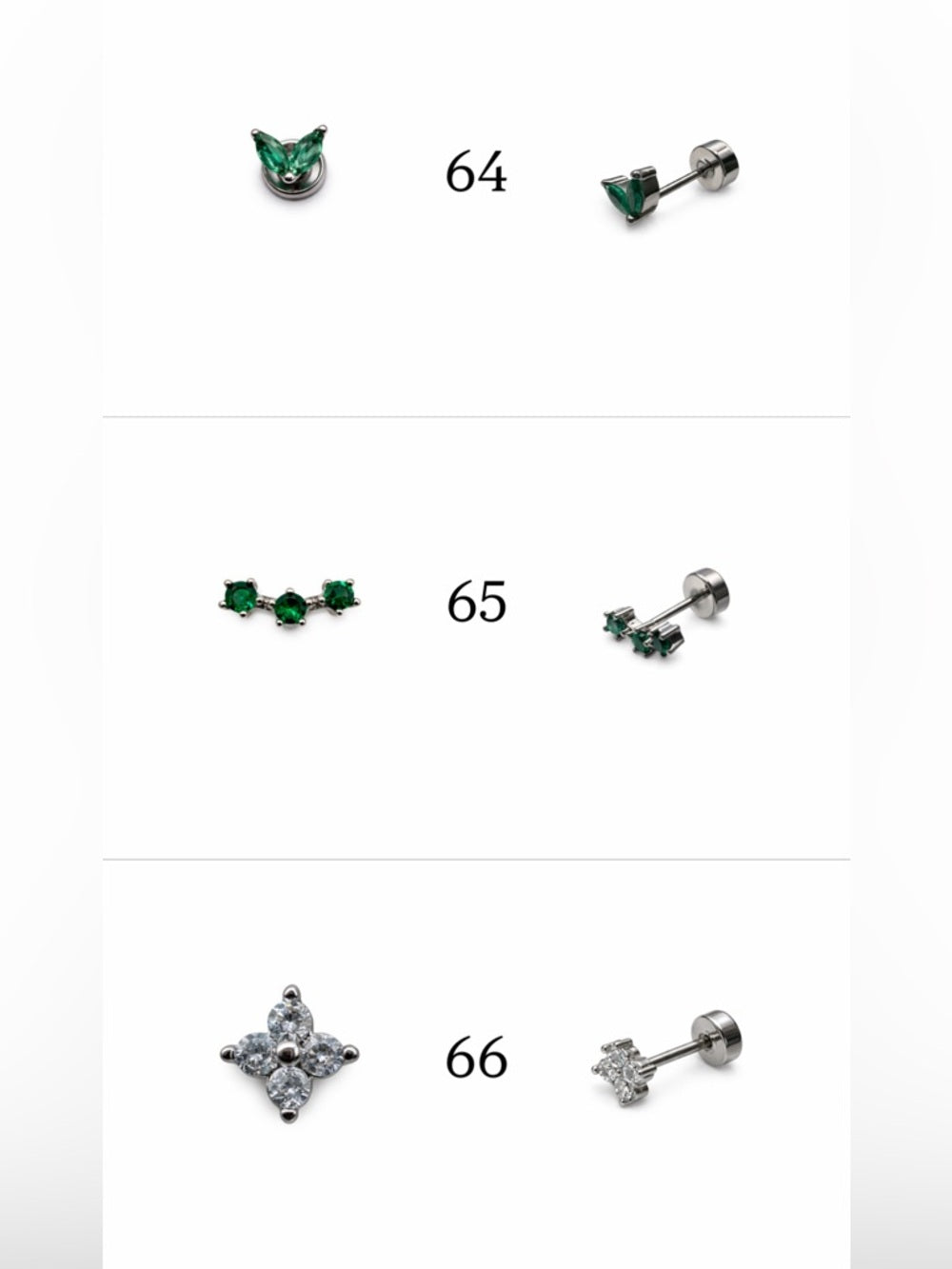 Silver Screwbacks 49-72