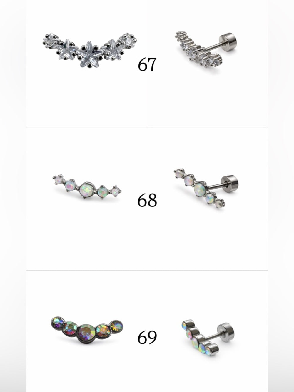 Silver Screwbacks 49-72