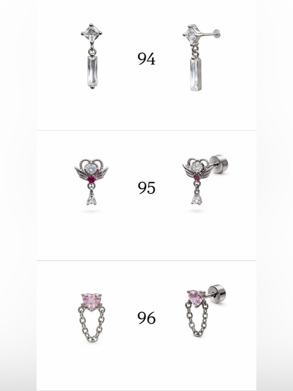 Silver Screwbacks 73-96