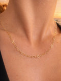 3.8mm Gold Hammered Circle Custom Necklace