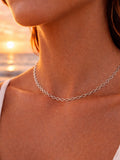 2.5mm Silver Elongated Diamond Link Chain Custom Necklace
