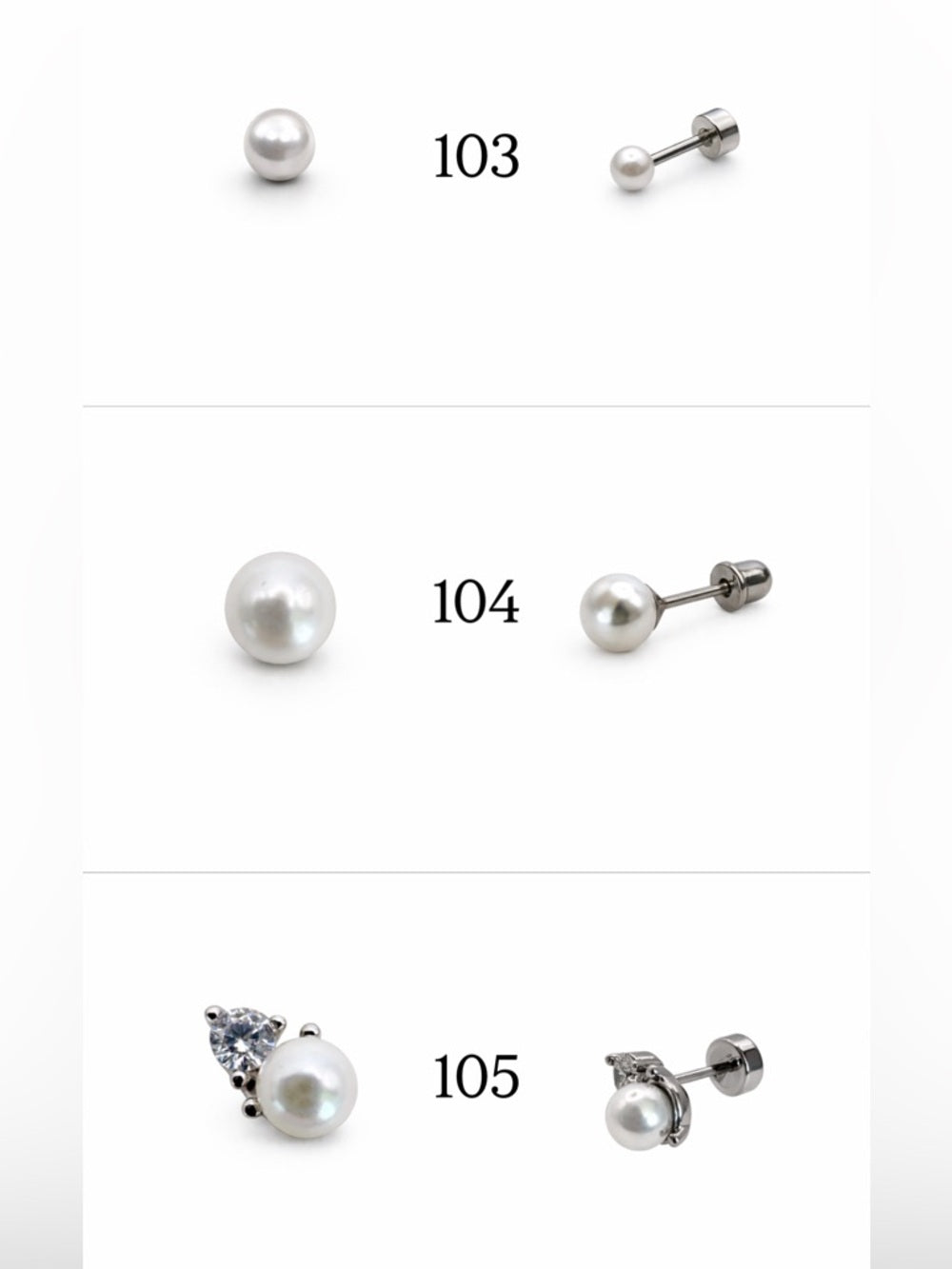 Silver Screwbacks 97-115
