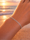 2.5mm Silver Elongated Diamond Link Chain Custom Bracelet