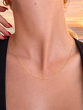 2.2mm Gold Flat Paperclip Chain Custom Necklace