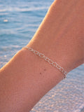 3mm Silver Heart Link Chain Custom Bracelet
