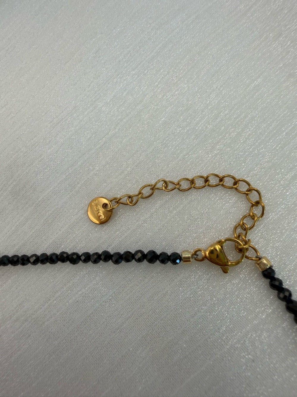 Gold Freshwater Pearl & Black Spinel Necklace (#100)