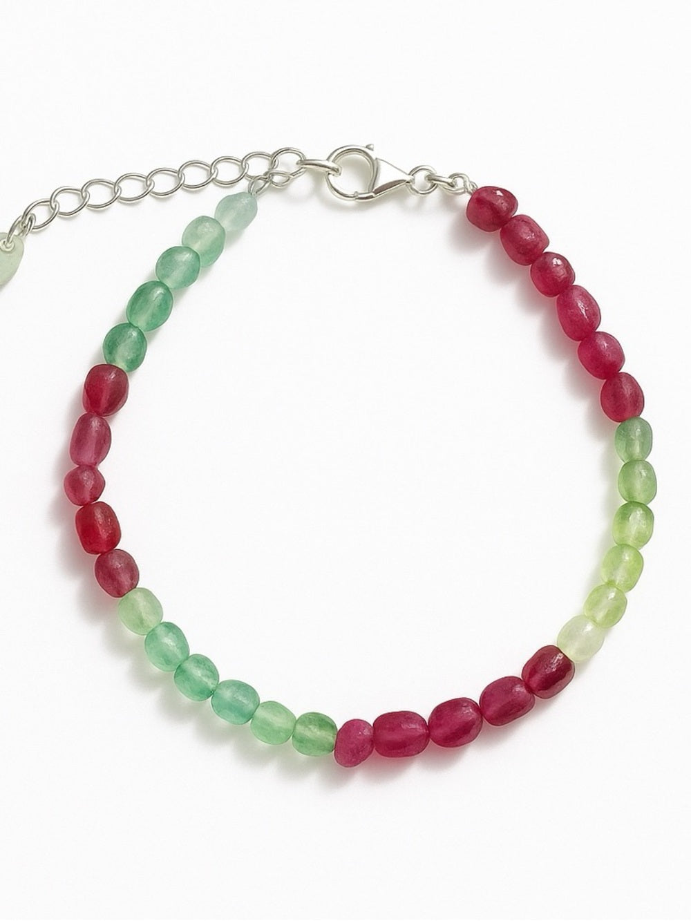 Rainbow Tourmaline Hand Beaded Bracelet