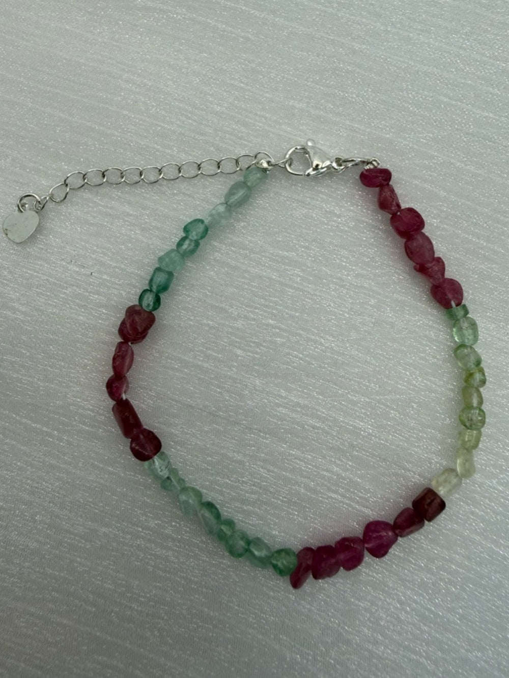 Rainbow Tourmaline Hand Beaded Bracelet