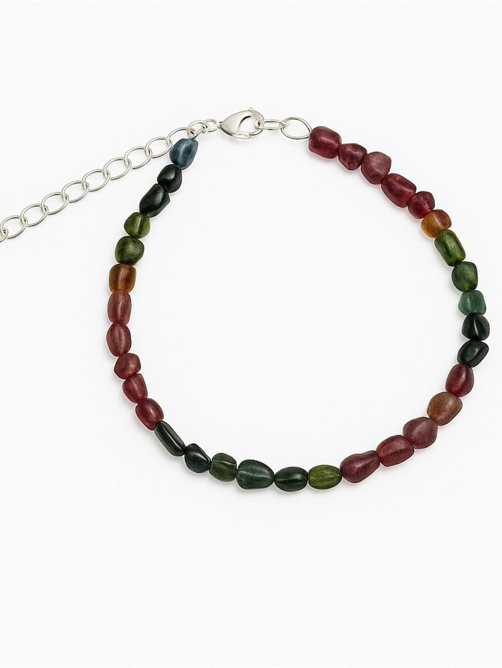 Rainbow Tourmaline Hand Beaded Bracelet