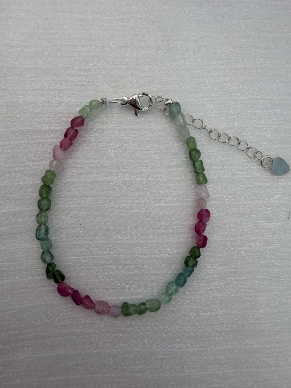 Rainbow Tourmaline Hand Beaded Bracelet