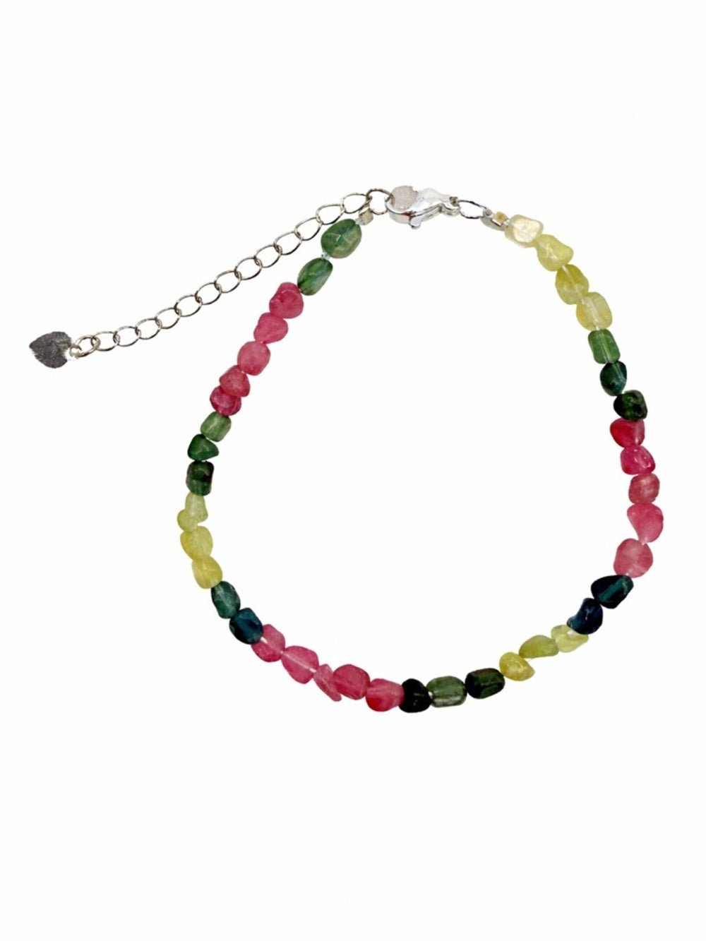 Rainbow Tourmaline Hand Beaded Bracelet