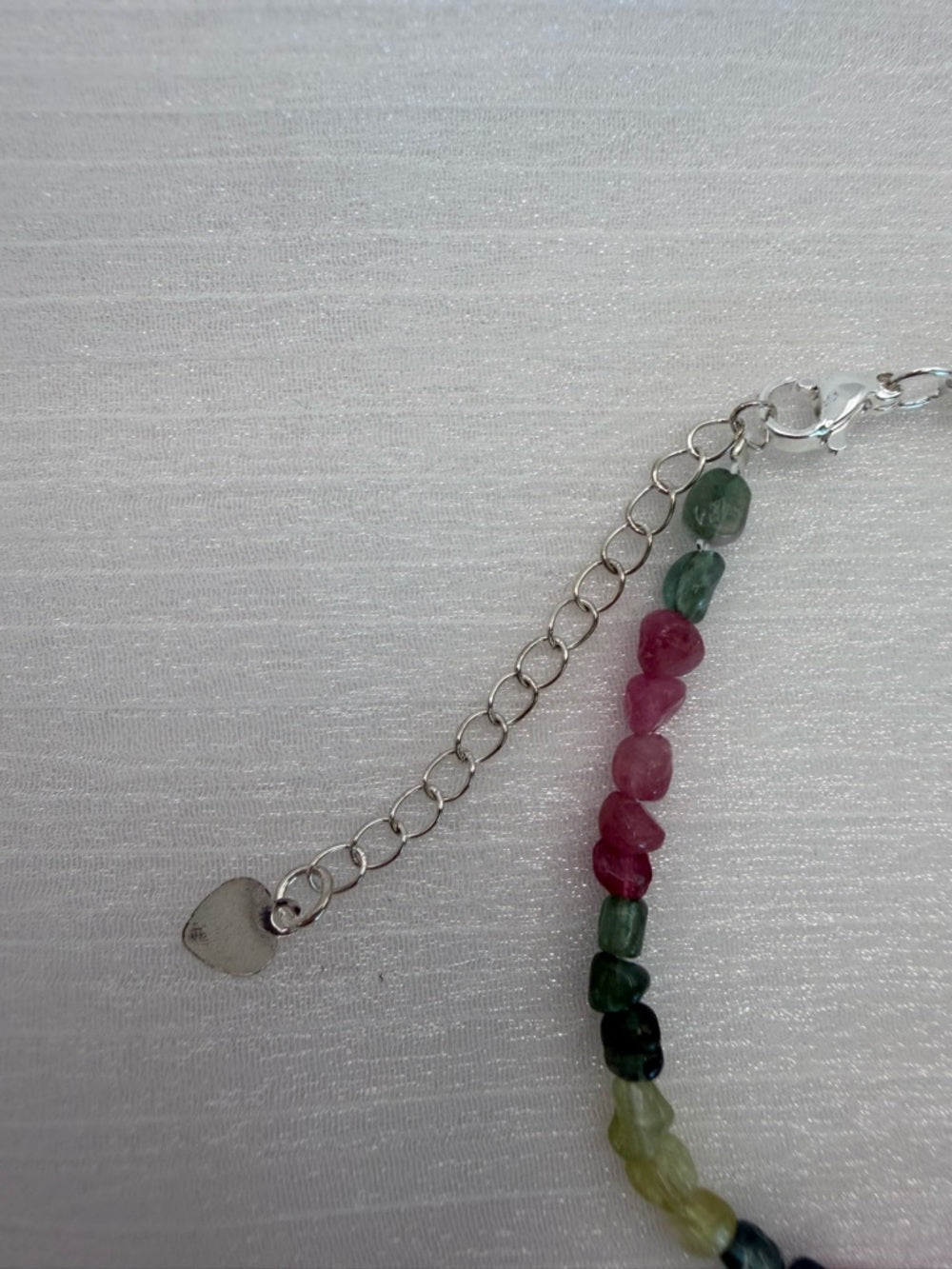 Rainbow Tourmaline Hand Beaded Bracelet