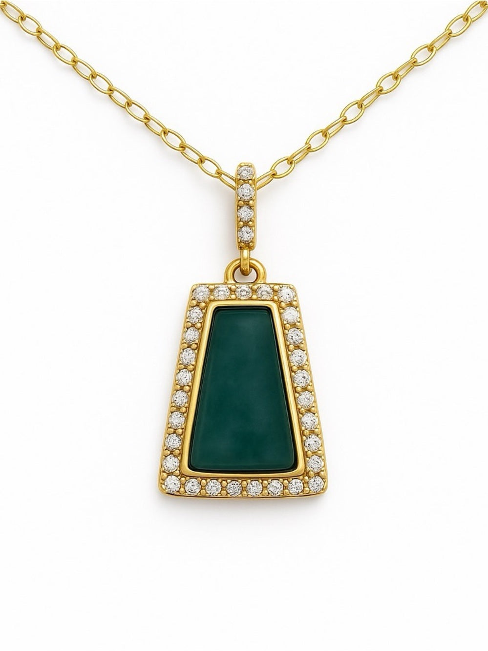 Jade Pavé Frame Pendant