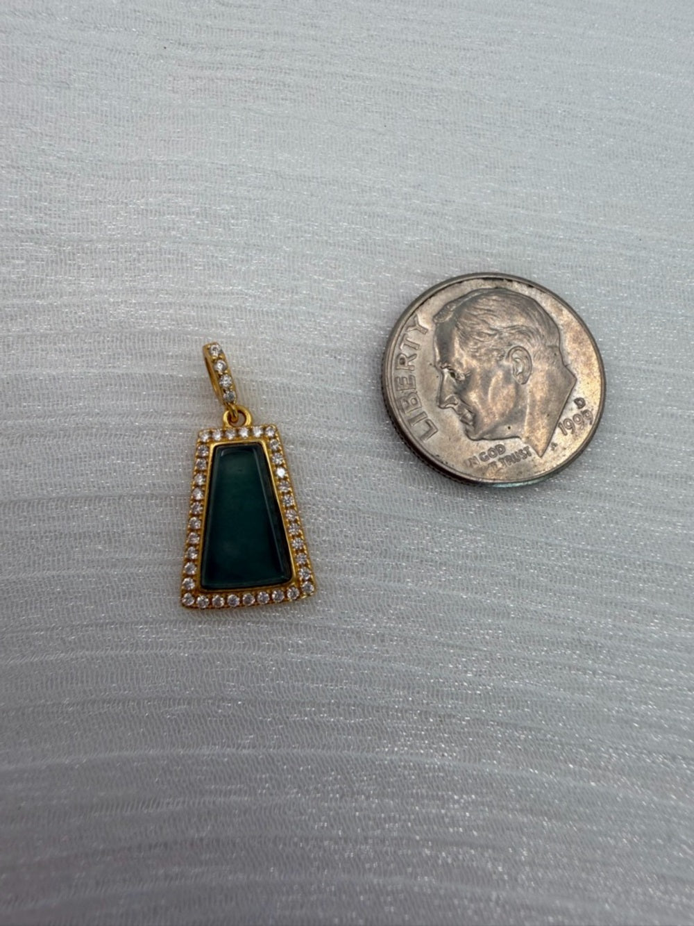 Jade Pavé Frame Pendant