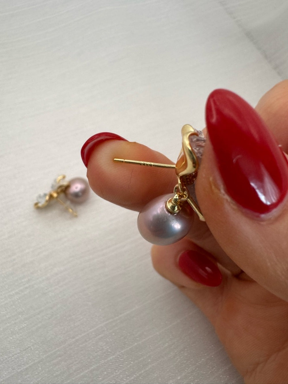 Freshwater Pearl Flower Dangle Stud Earrings