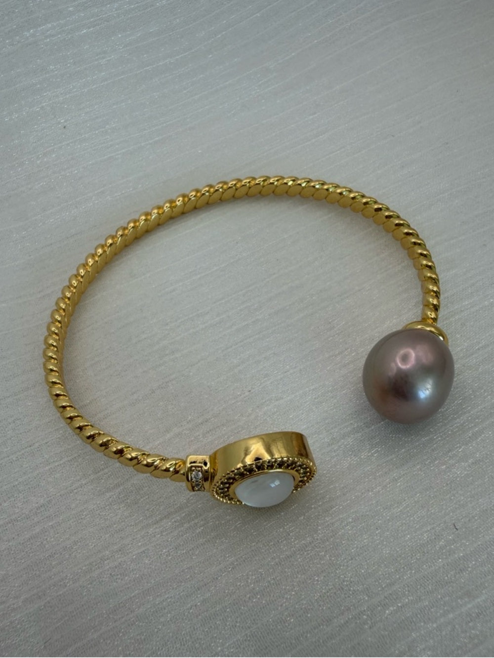 M.o.P. and Edison Pearl Braided Cuff