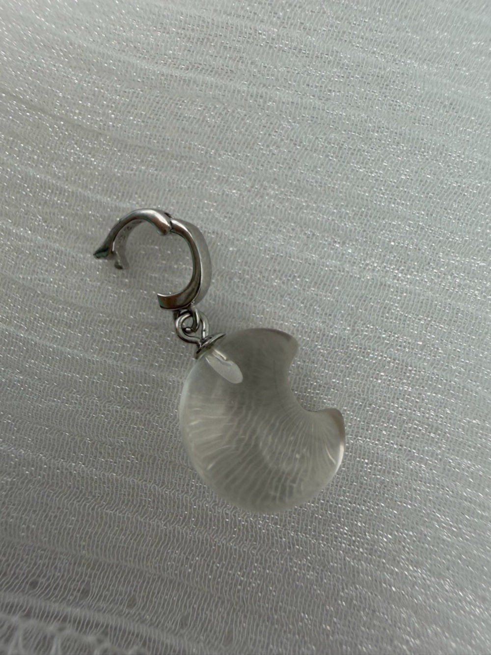Clear Quartz Puffy Moon Detachable Pendant