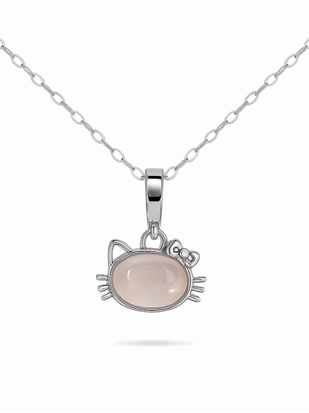 Rose Quartz Hello Kitty Detachable Pendant
