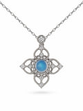 Aquamarine Quatrefoil Pendant