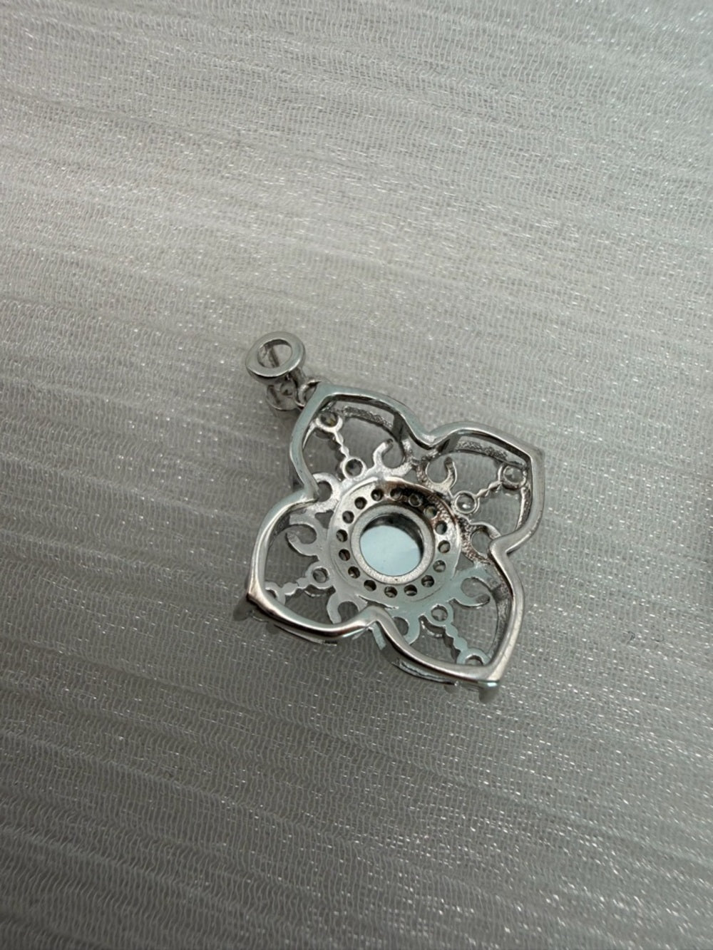 Aquamarine Quatrefoil Pendant
