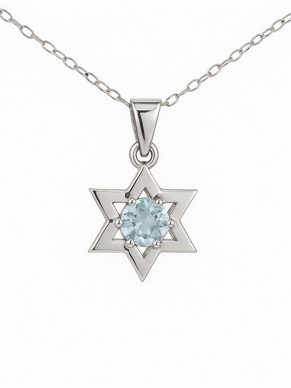 Swiss Blue Topaz Star Pendant