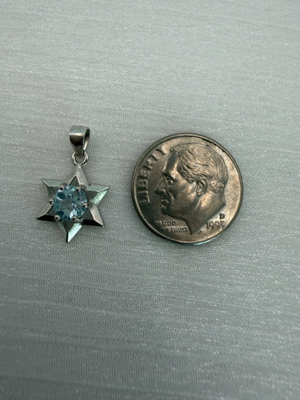 Swiss Blue Topaz Star Pendant