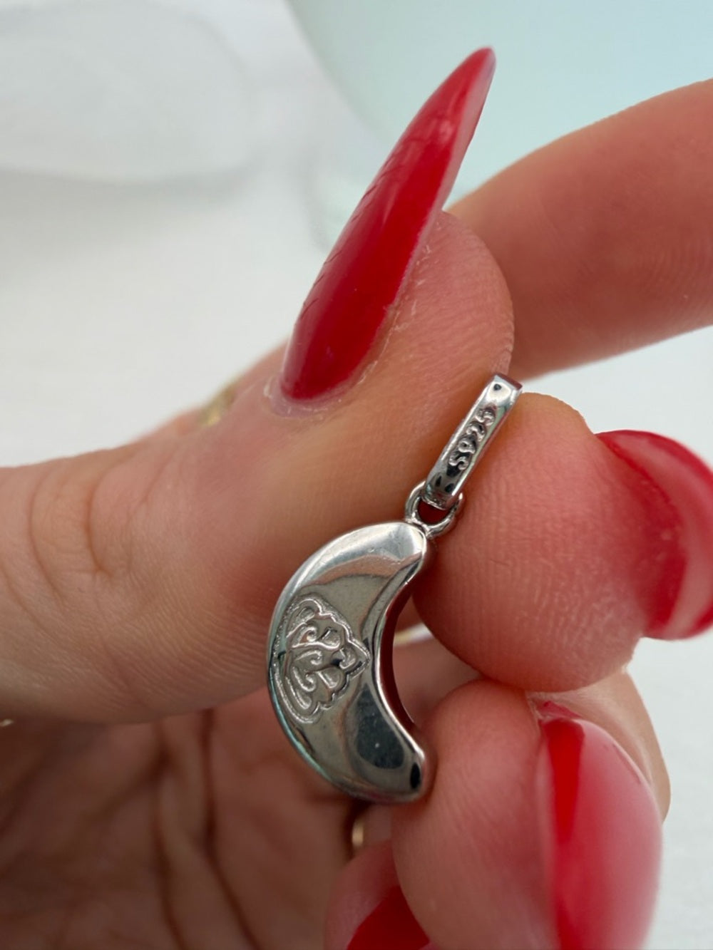 Clear Quartz Crecent Moon Pendant