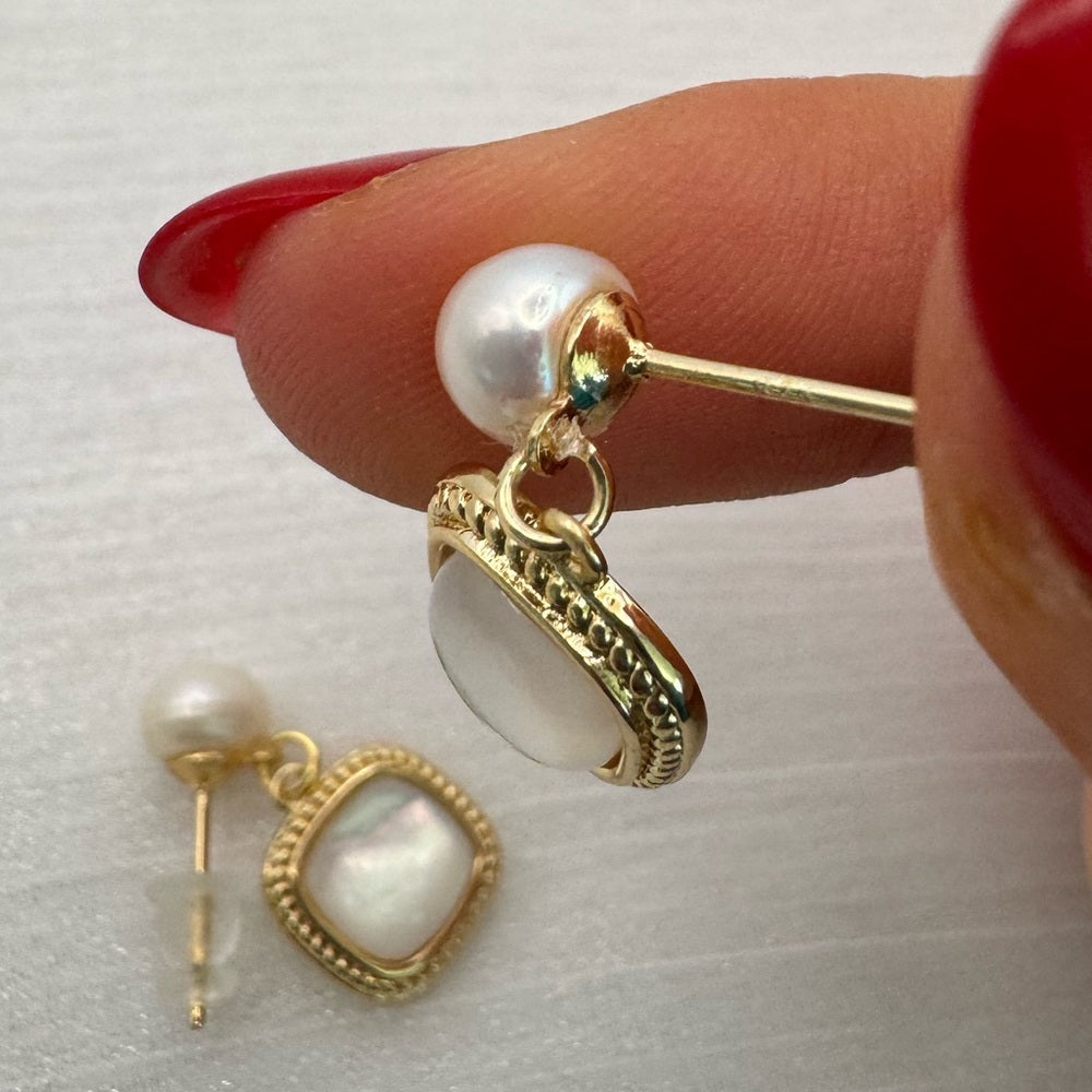 Classy Pearl and M.o.P. Drop Earrings