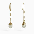 HK7663 Paperclip Dangle Jade Earrings