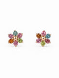 Rainbow Tourmaline Bloom Stud Earrings