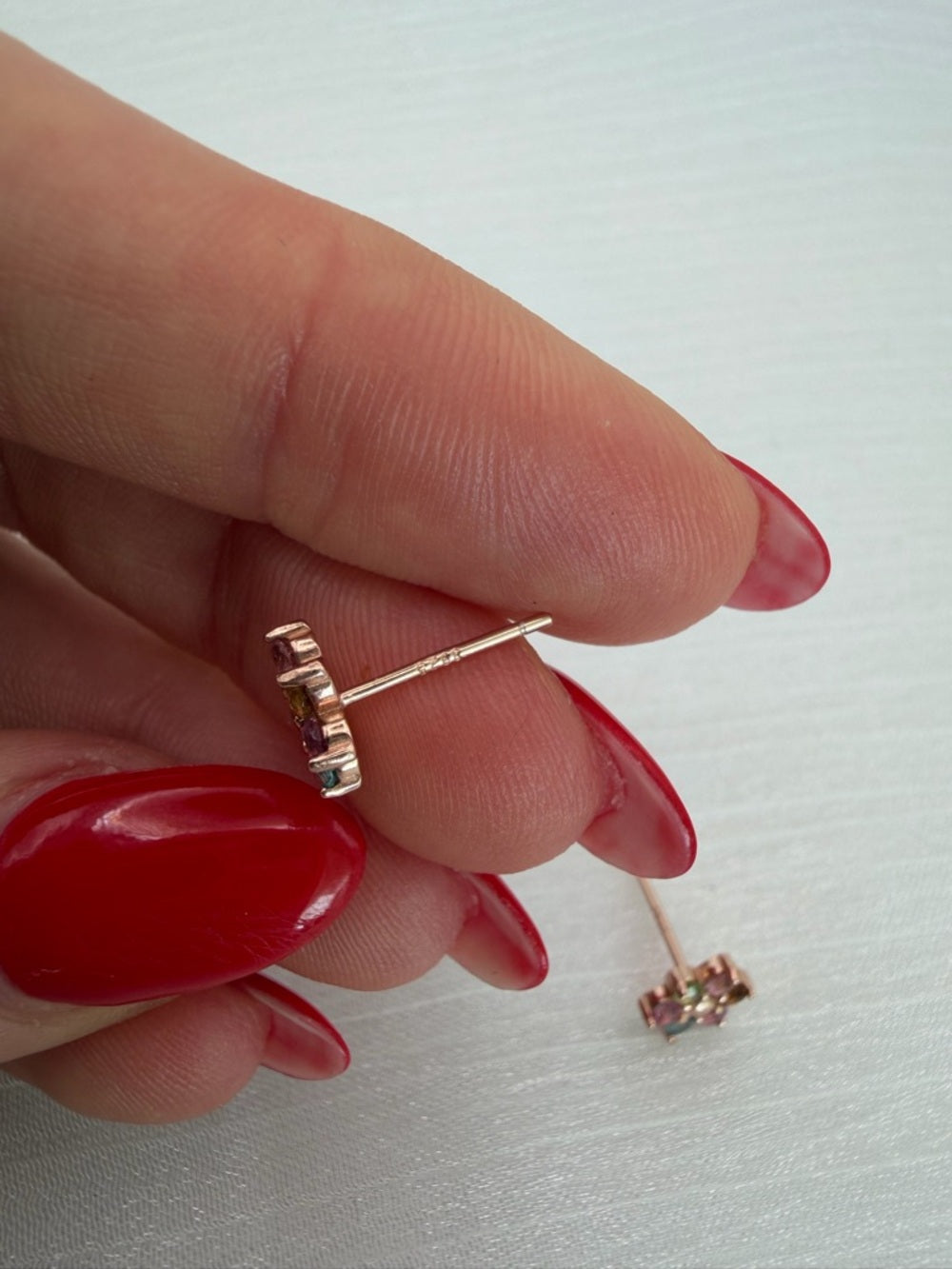 Rainbow Tourmaline Bloom Stud Earrings