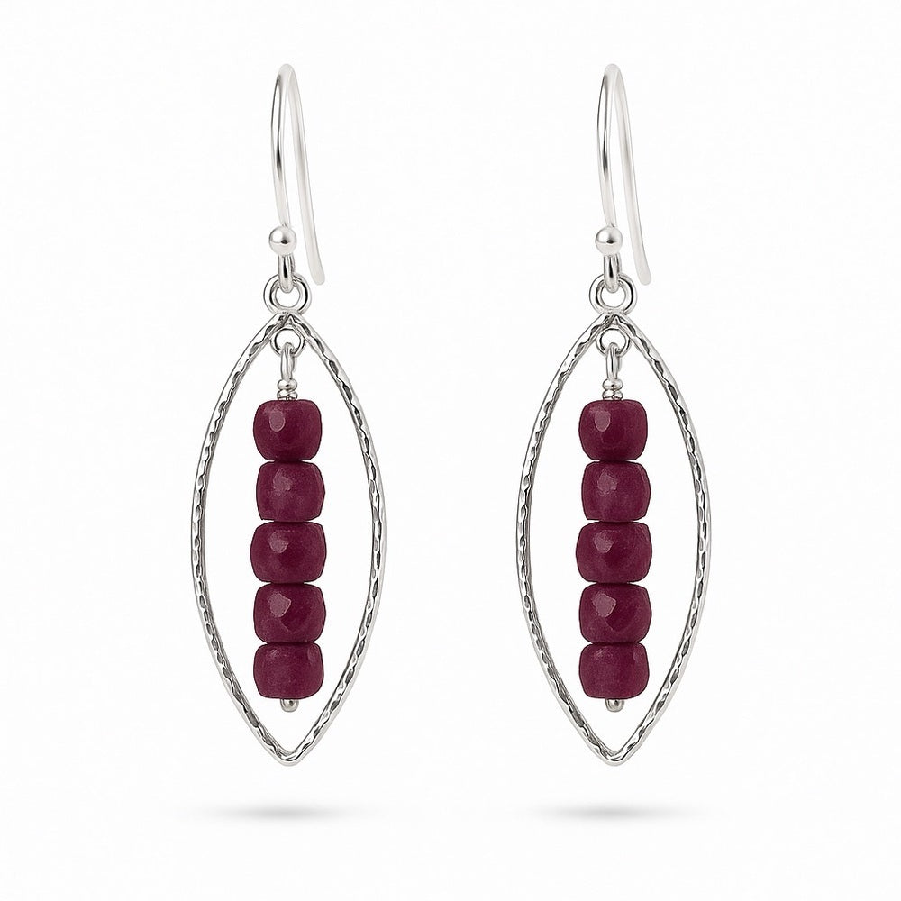 HK9068 Ruby Chandelier Earrings