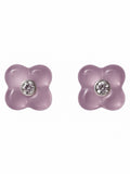 Lavender Quartz Flower Stud Earrings