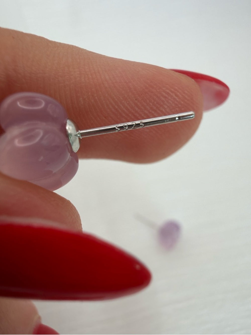 Lavender Quartz Flower Stud Earrings
