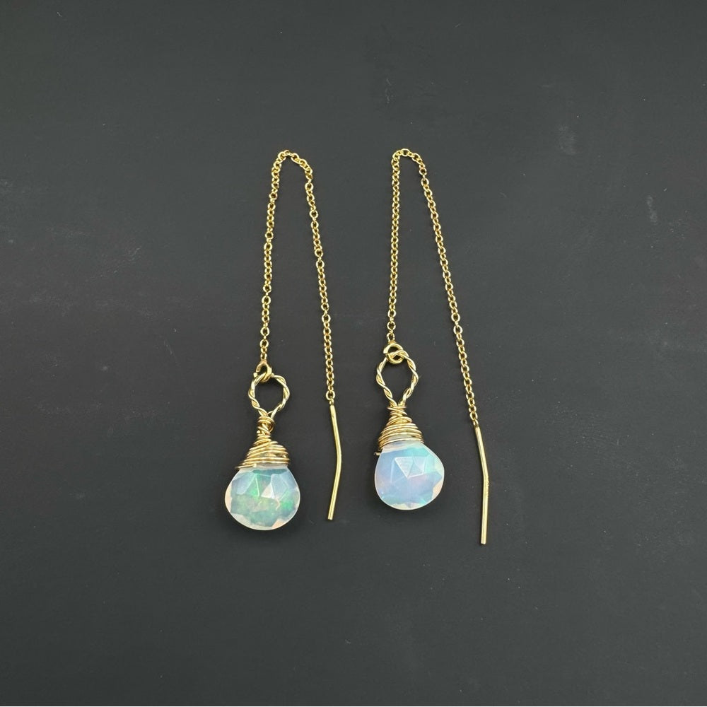 TH2415 Ethiopian Opal Gold Threaders