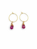 HP213 Pink Sapphire Hoop Earrings
