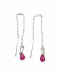 TH233 Pink Sapphire Threader Earrings
