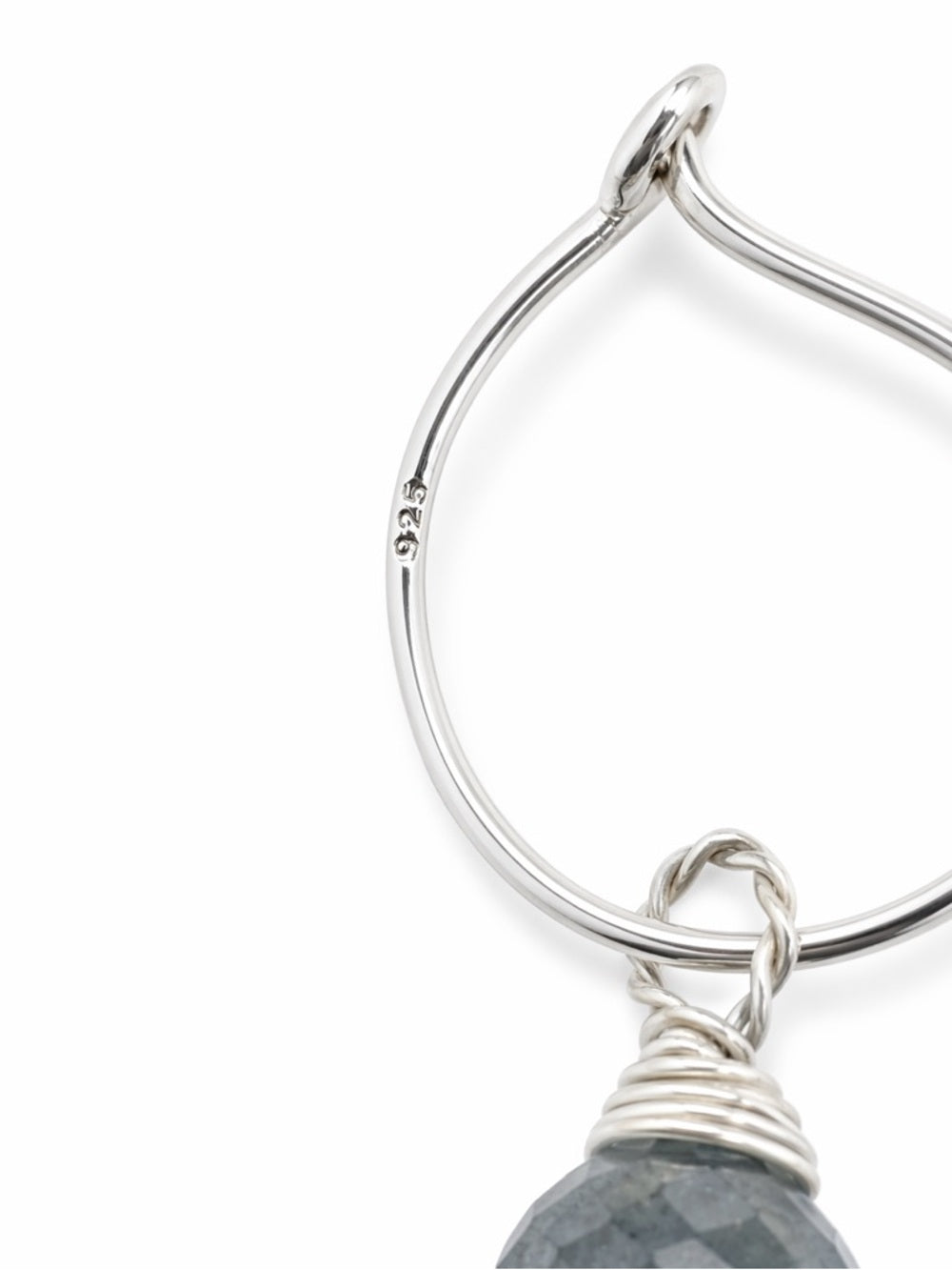 HP319 Moss Aquamarine Hoop Earrings