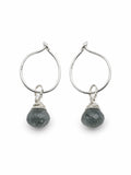 HP319 Moss Aquamarine Hoop Earrings