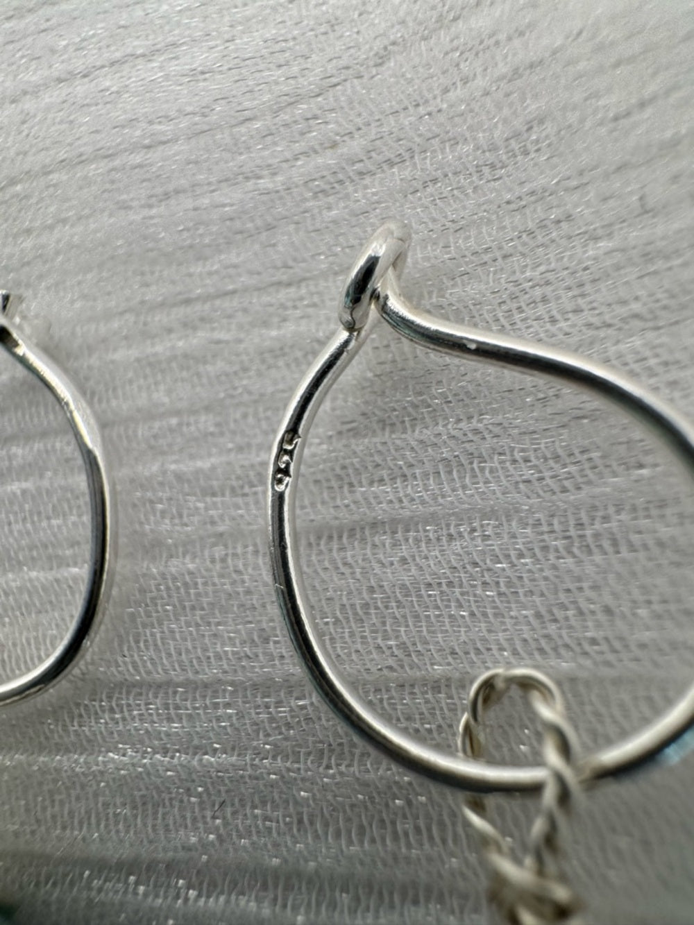 HP319 Moss Aquamarine Hoop Earrings