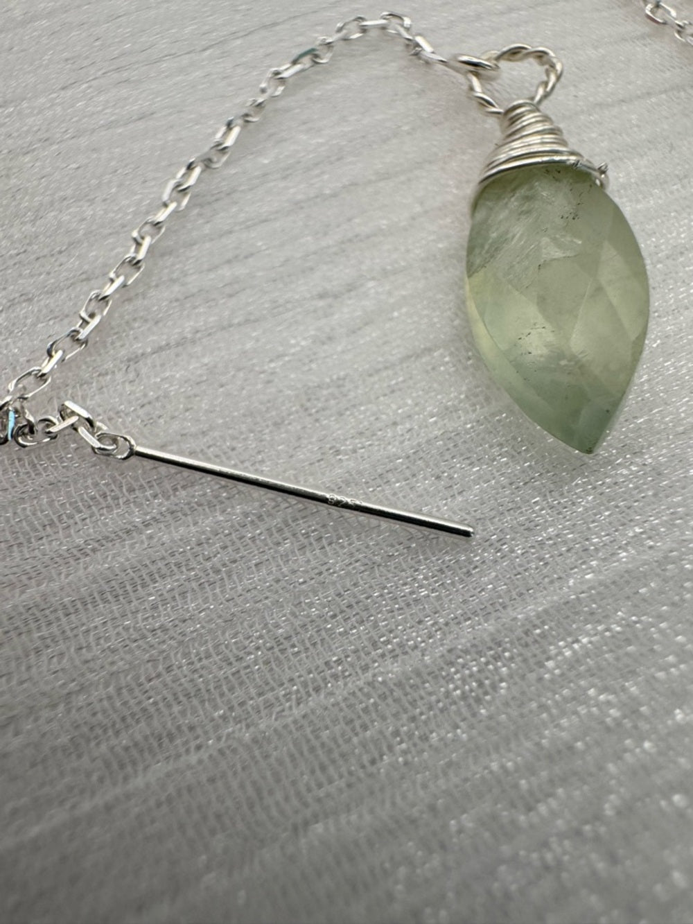 TH240 Prehnite Threader Earrings
