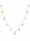 N316 Rainbow Tourmaline Bead Necklace